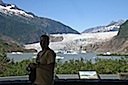 Craigy in front of the Mendenhall Glacier